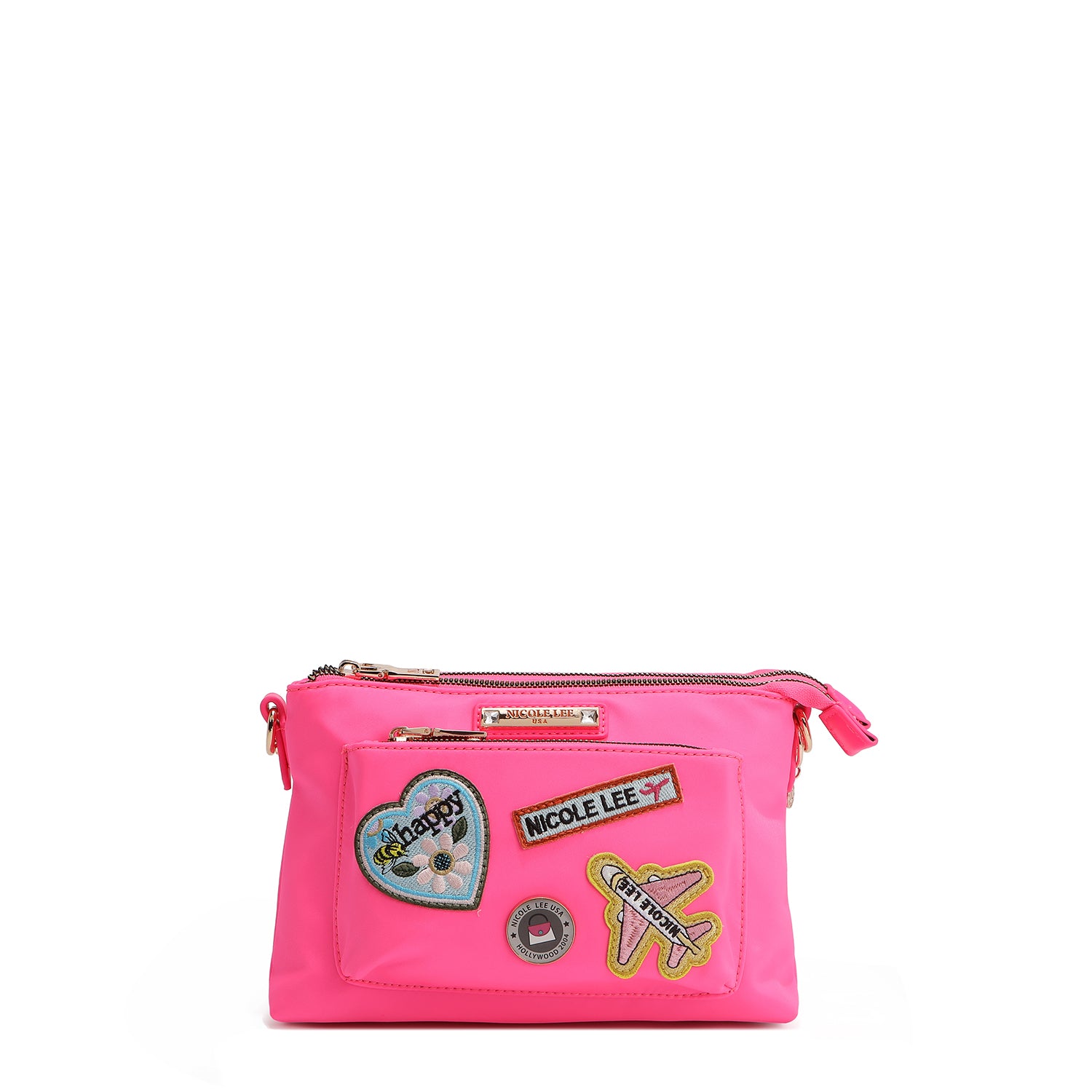 Bambina in borsa Cruzado con toppe colorate (rosa)