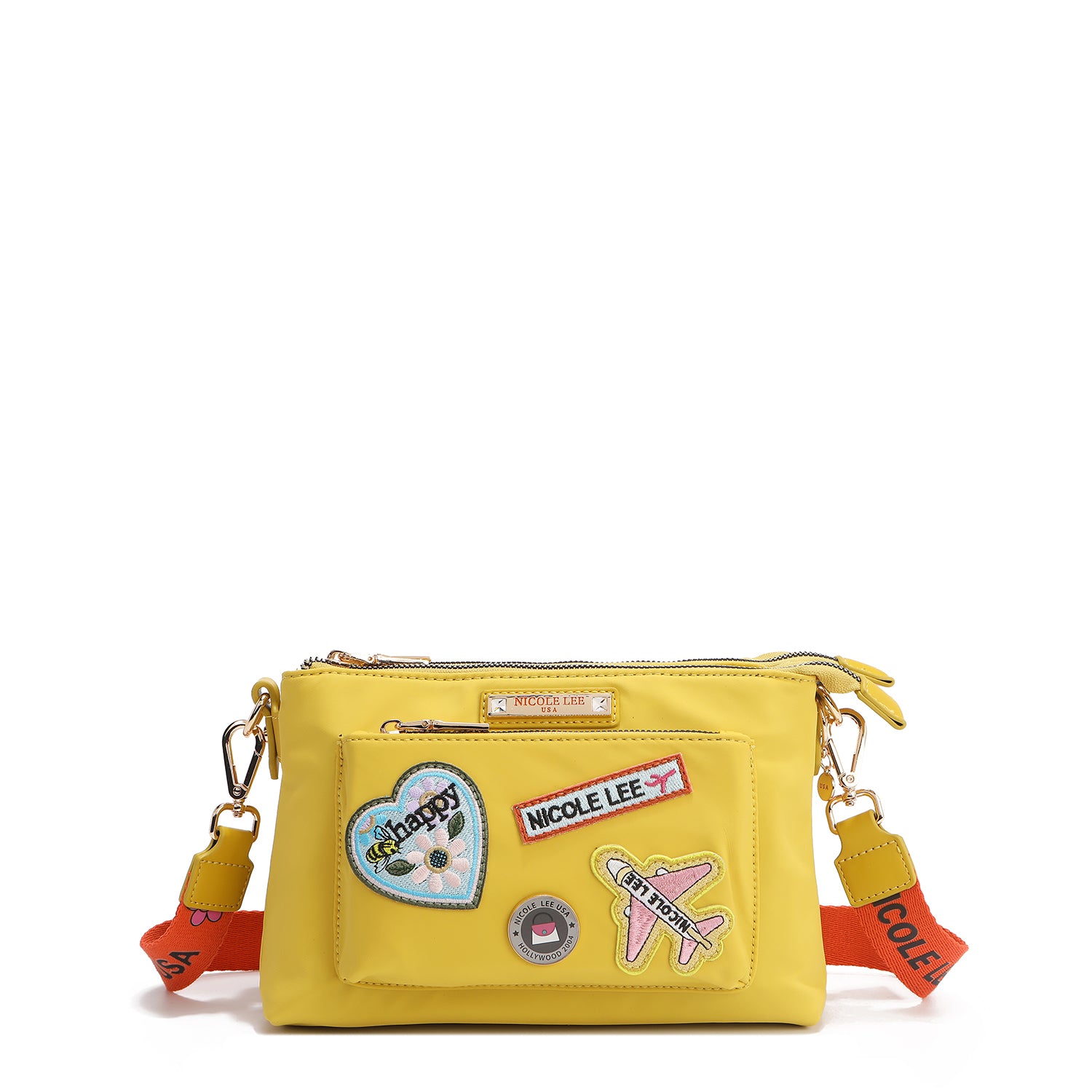 Cruzado Bag accordion with colored patches (yellow)