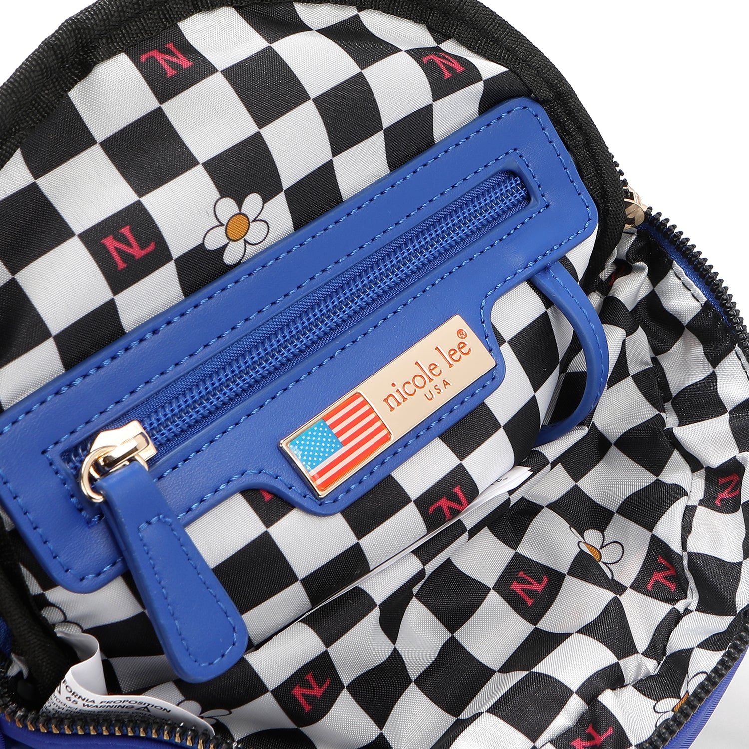 Borsa multiuso con toppe colorate (blu)