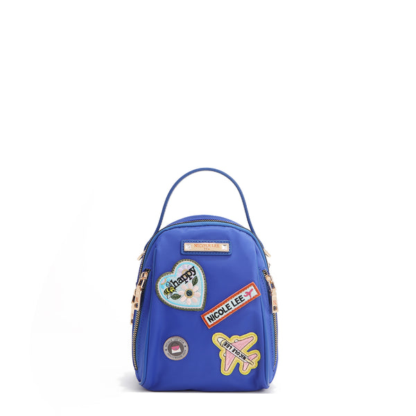 BOLSO MULTIUSOS CON PARCHES DE COLORES (AZUL)