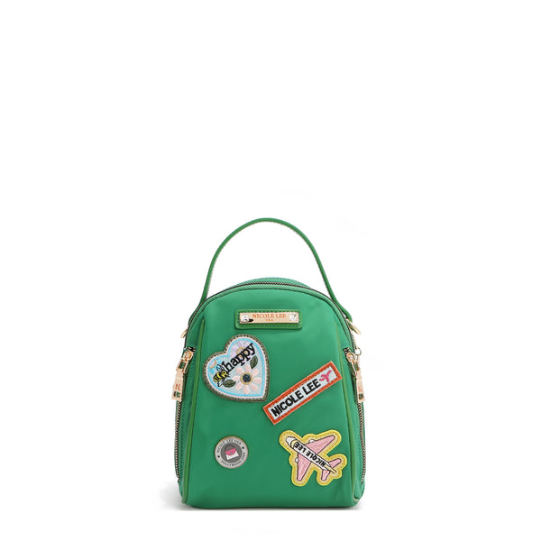 Multipurpose bag with colored patches (green)