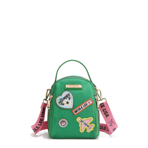 Multipurpose bag with colored patches (green)