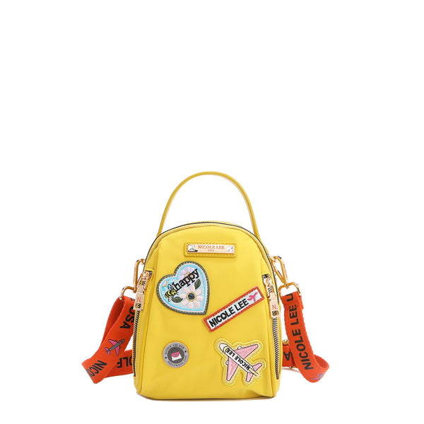 BOLSO MULTIUSOS CON PARCHES DE COLORES (AMARILLO)