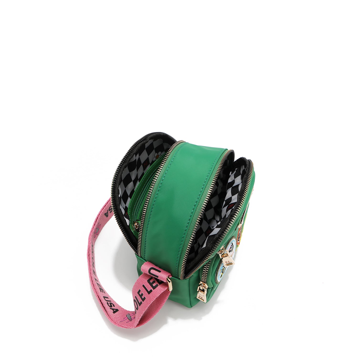 Sac à croix avec plaques colorées (vert)