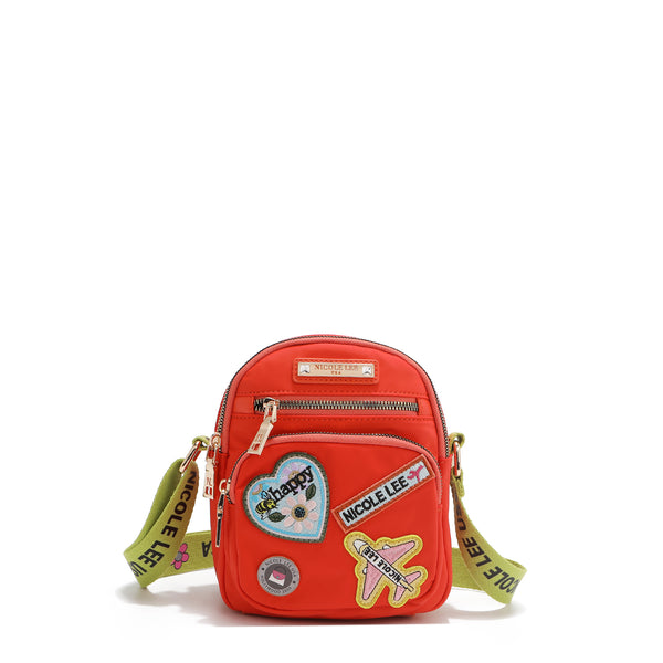 Cross bag with colored patches (orange)