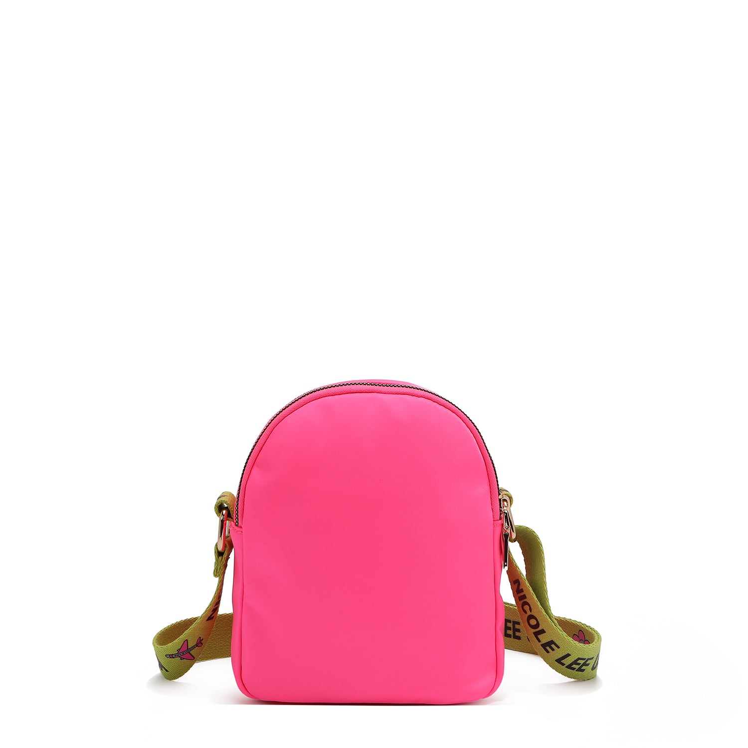 Bolsa cruzada com remendos coloridos (rosa)