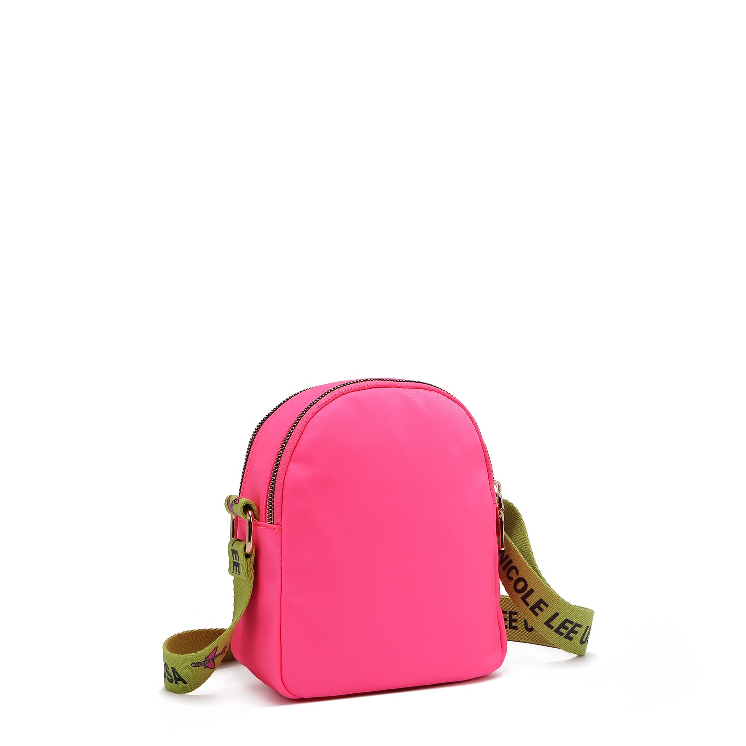 Bolsa cruzada com remendos coloridos (rosa)