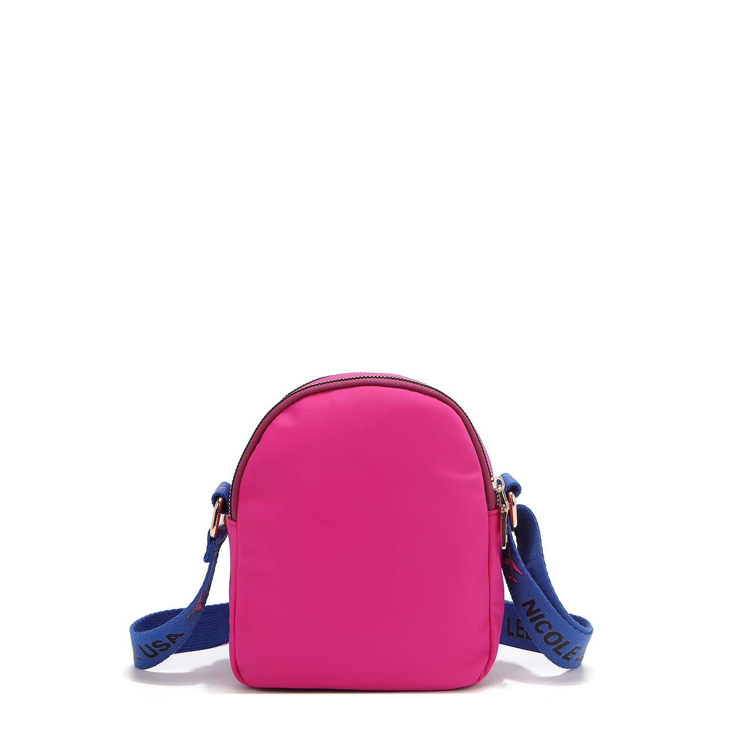 Bolsa cruzada com remendos coloridos (violeta)