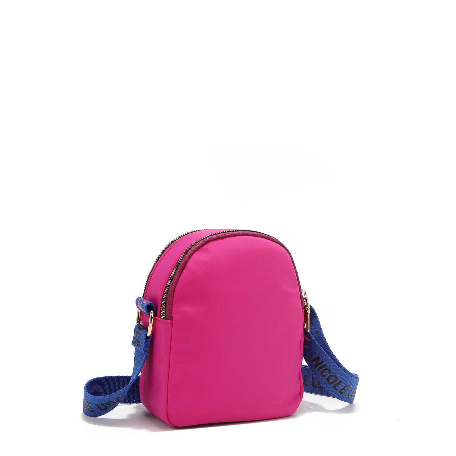 Bolsa cruzada com remendos coloridos (violeta)