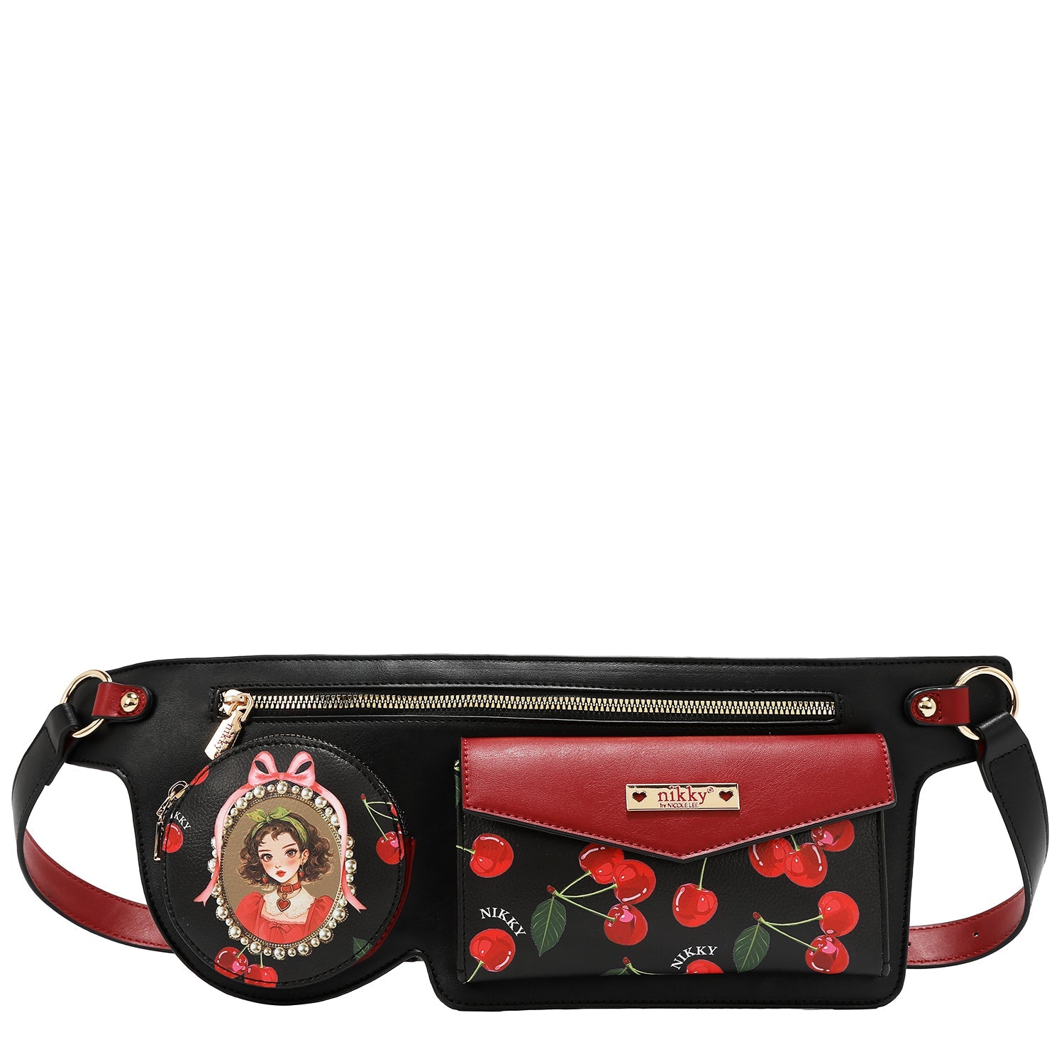 RIÑONERA BANDOELRA (CHERRY LIPS-BLACK)