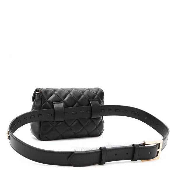 PADDED WAIST BAG/CROSSBODY BAG (BLACK)