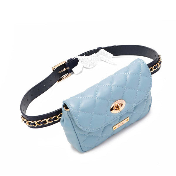 PADDED WAIST BAG/CROSSBODY BAG (BLUE)