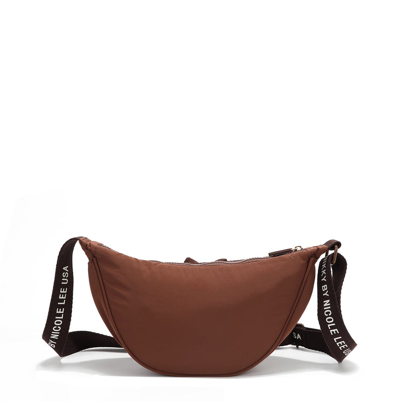 NYLON CROSSBODY BAG (BROWN)