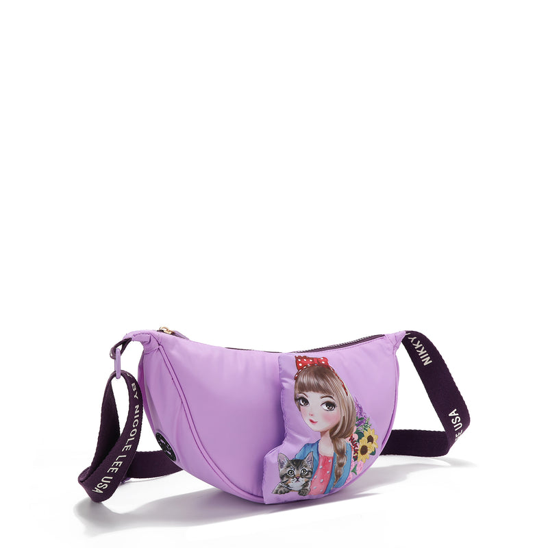 BORSA A TRACOLLA IN NYLON (VIOLA)