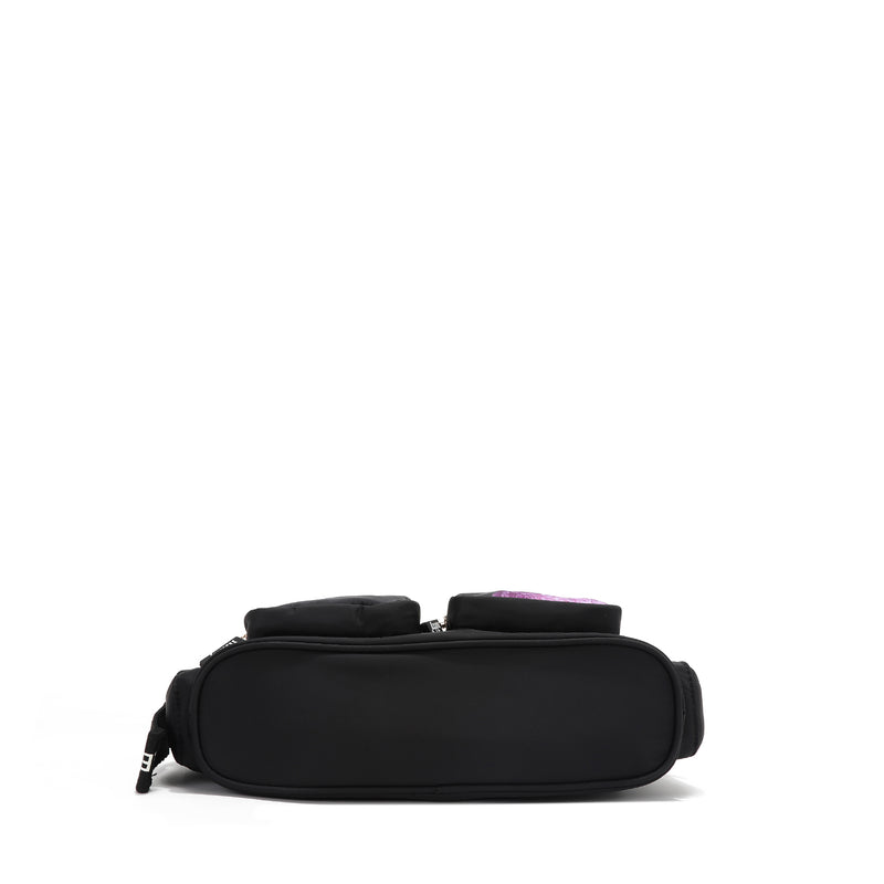 NYLON CROSSBODY BAG (BLACK)