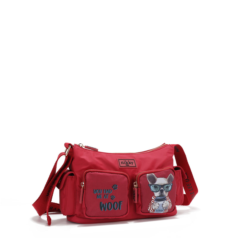 NYLON CROSSBODY BAG (RED)