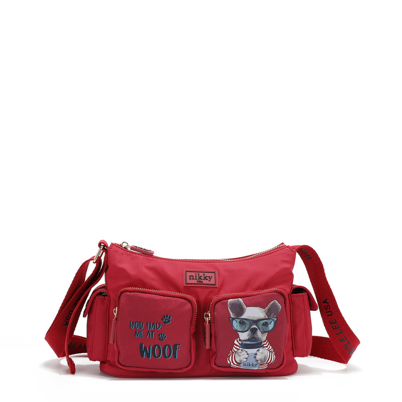 CROSSBODY-TASCHE AUS NYLON (ROT)