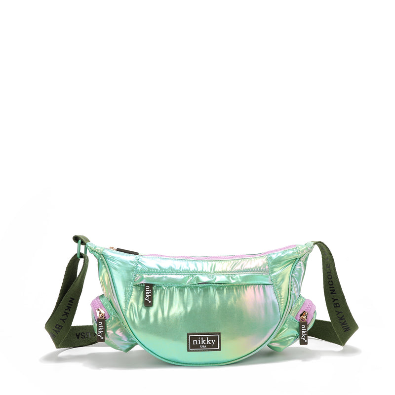 BORSA A TRACOLLA IN NYLON LEGGERA (VERDE)