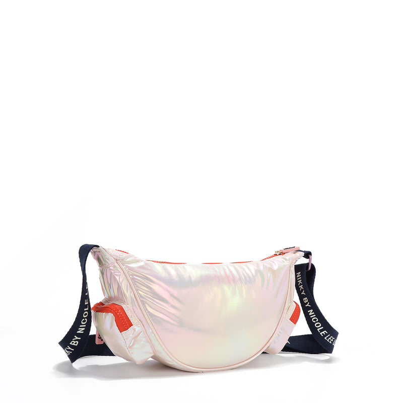 LIGHTWEIGHT NYLON CROSSBODY BAG (PEACH)