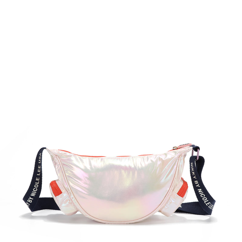 LIGHTWEIGHT NYLON CROSSBODY BAG (PEACH)