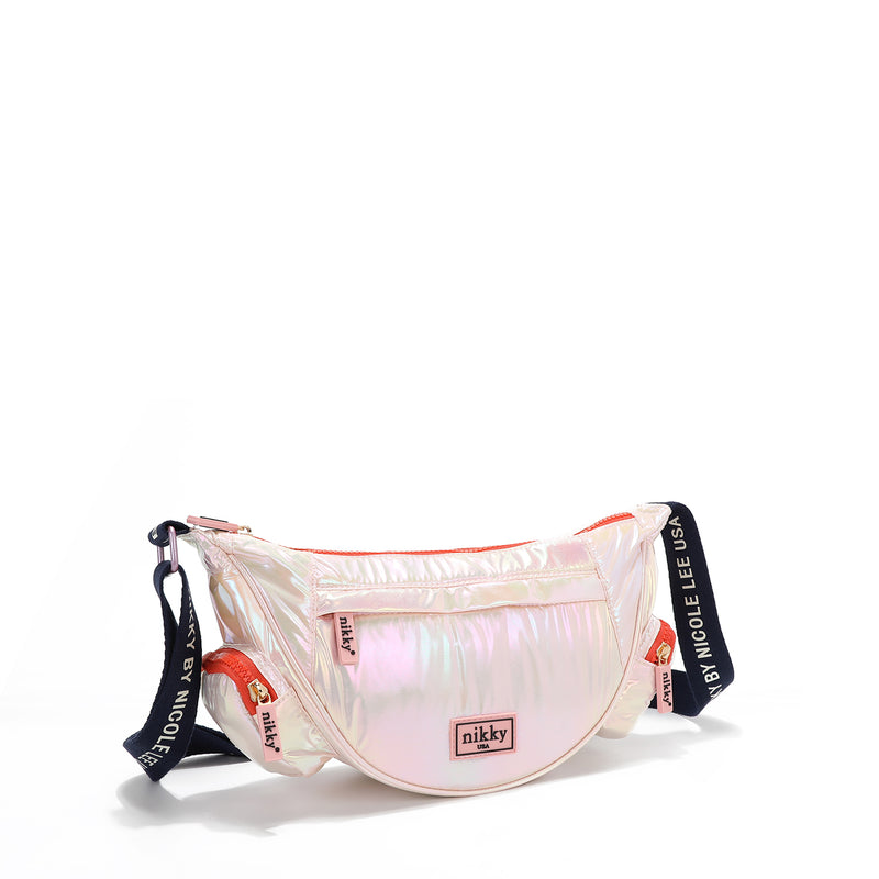 LIGHTWEIGHT NYLON CROSSBODY BAG (PEACH)