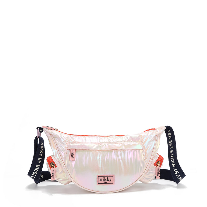 LIGHTWEIGHT NYLON CROSSBODY BAG (PEACH)