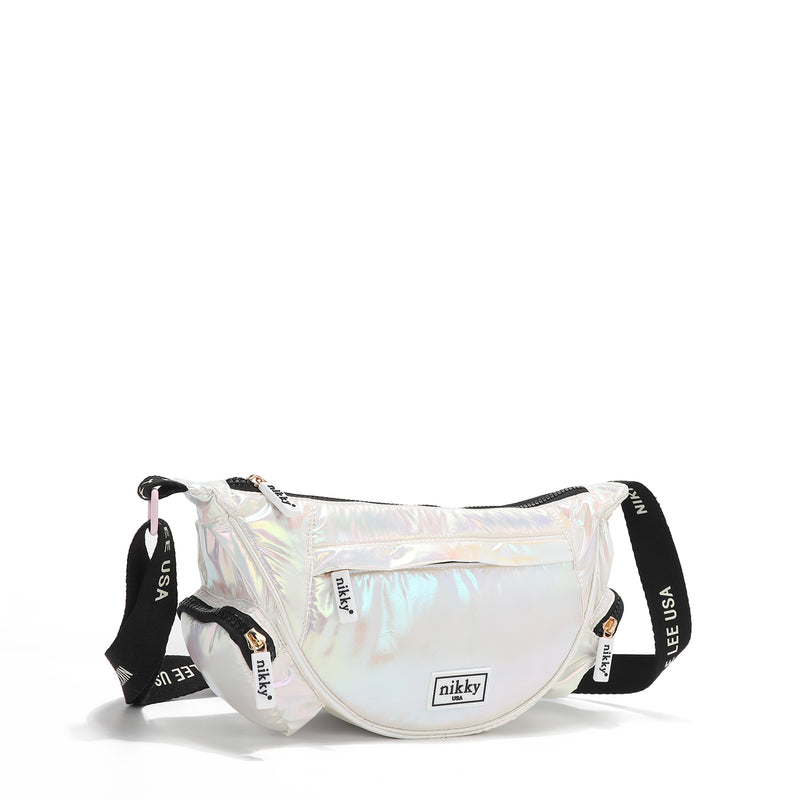 LIGHTWEIGHT NYLON CROSSBODY BAG (WHITE)