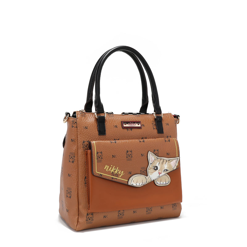 SATCHEL (<tc>NIKKY FINDS MEOW</tc> ) BROWN