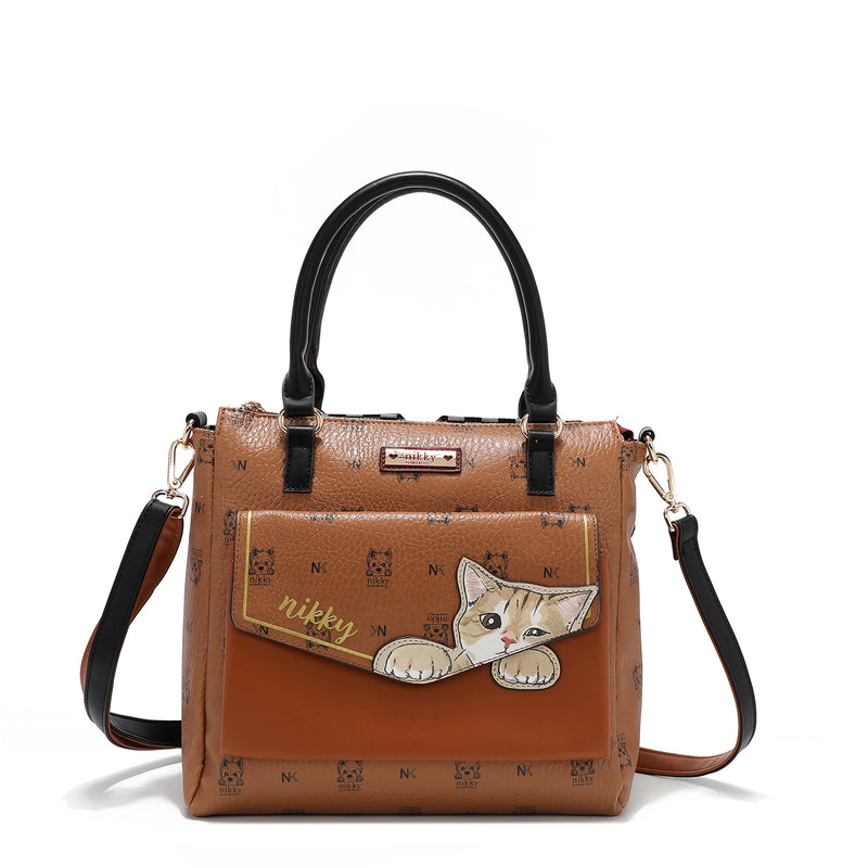 SATCHEL (<tc>NIKKY FINDS MEOW</tc> ) BROWN