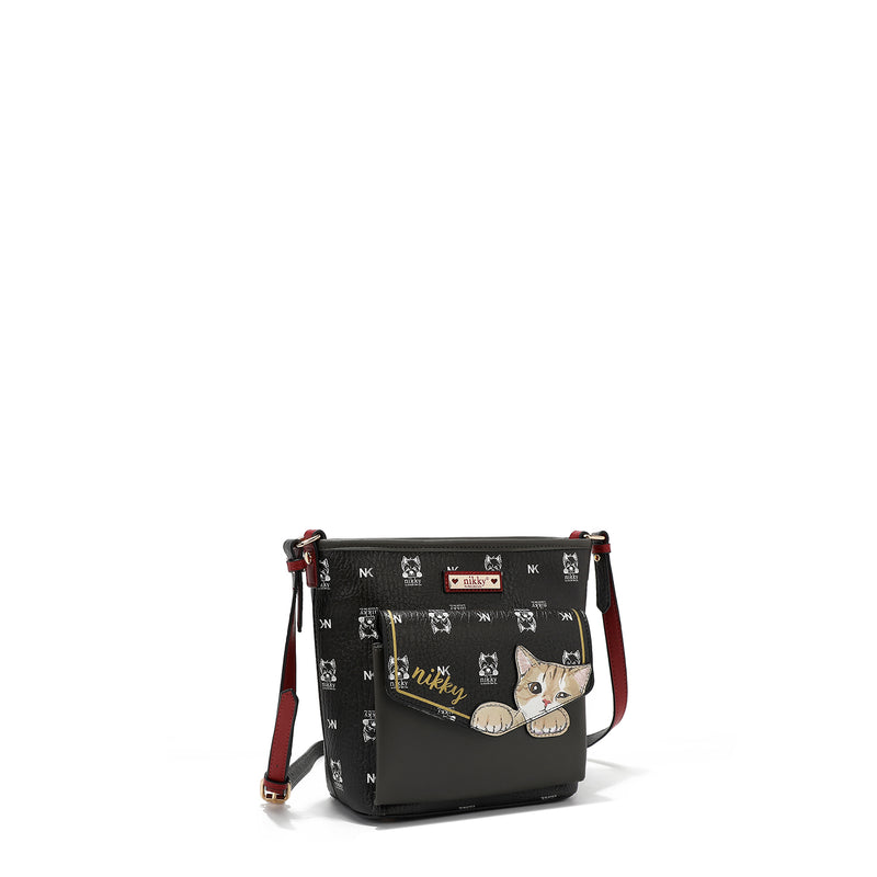 BOLSA DE OMBRO (<tc>NIKKY FINDS MEOW</tc> ) PRETO