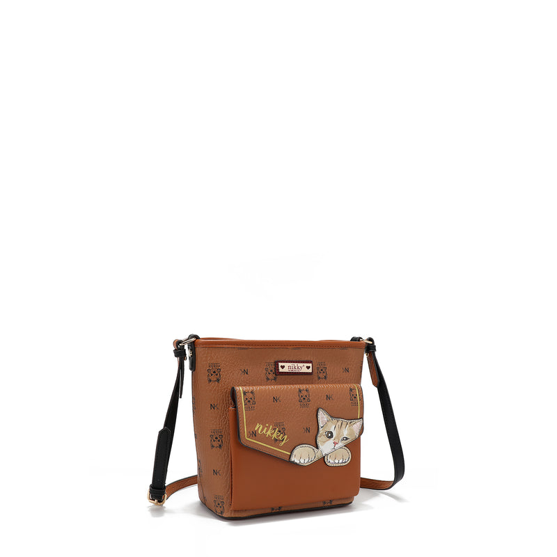 SAC BANDOULIÈRE (<tc>NIKKY FINDS MEOW</tc> ) BRUN