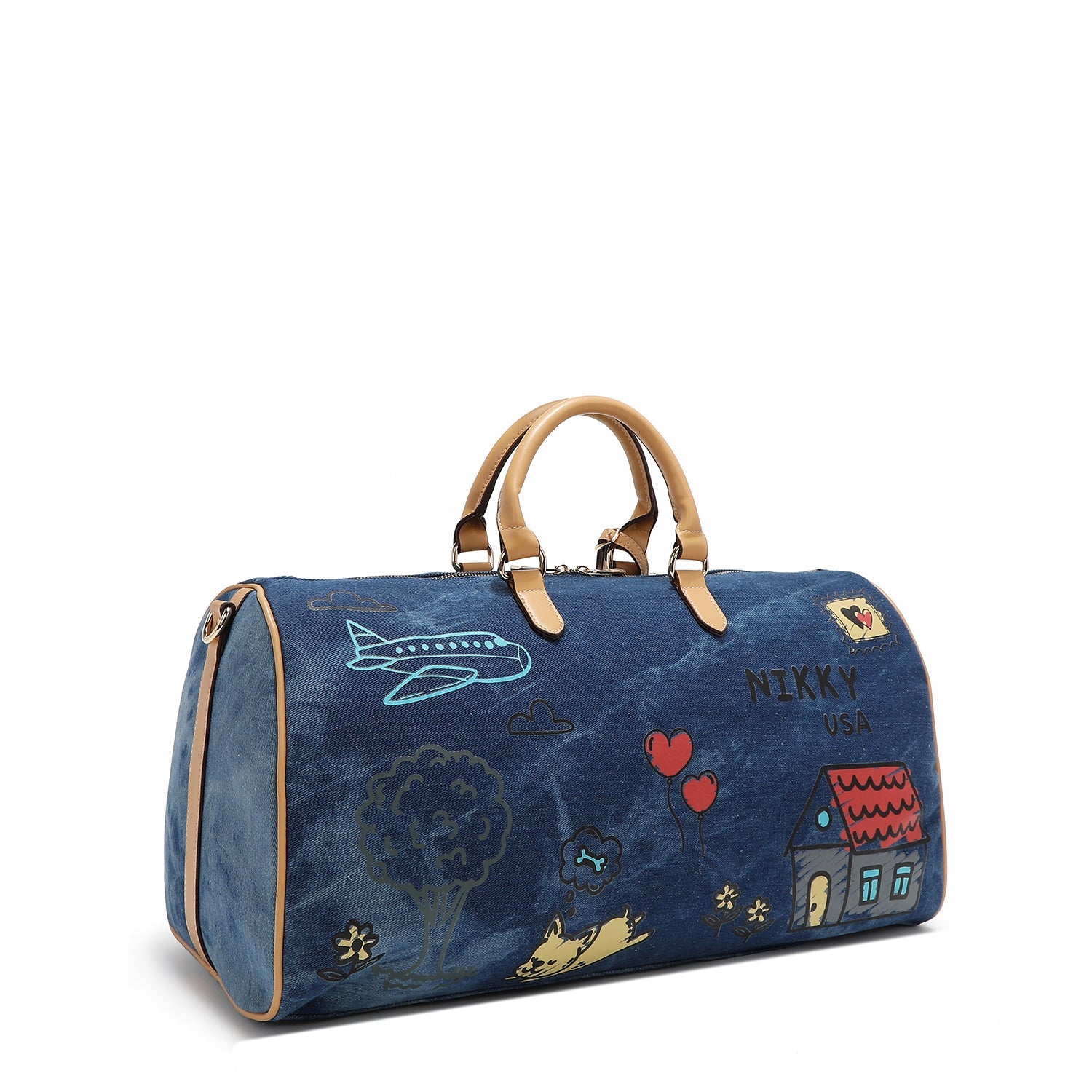 BORSA DA PALESTRA IN TELA <tc>NIKKY</tc> (BLU)