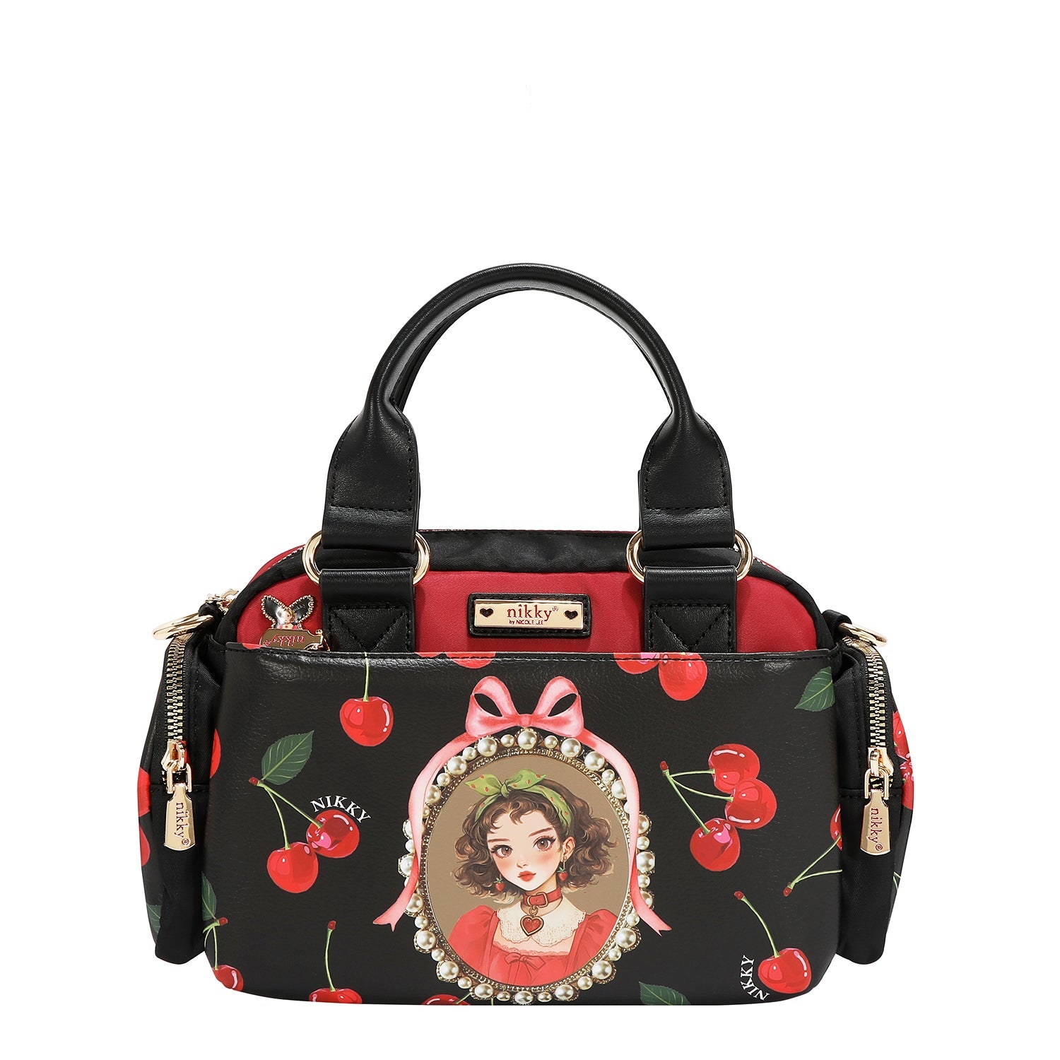 SAC À MAIN AVEC BANDOULIÈRE (<tc>CHERRY LIPS</tc>-NOIR)