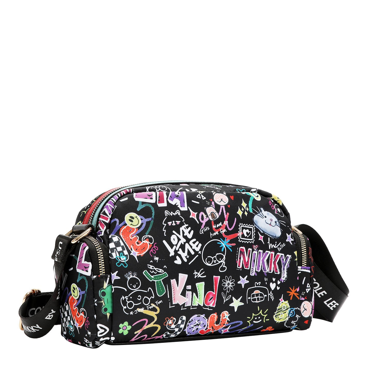 BORSA A TRACOLLA A SCOMPARTI MULTIPLI (JUST FOR FUN - NERO)