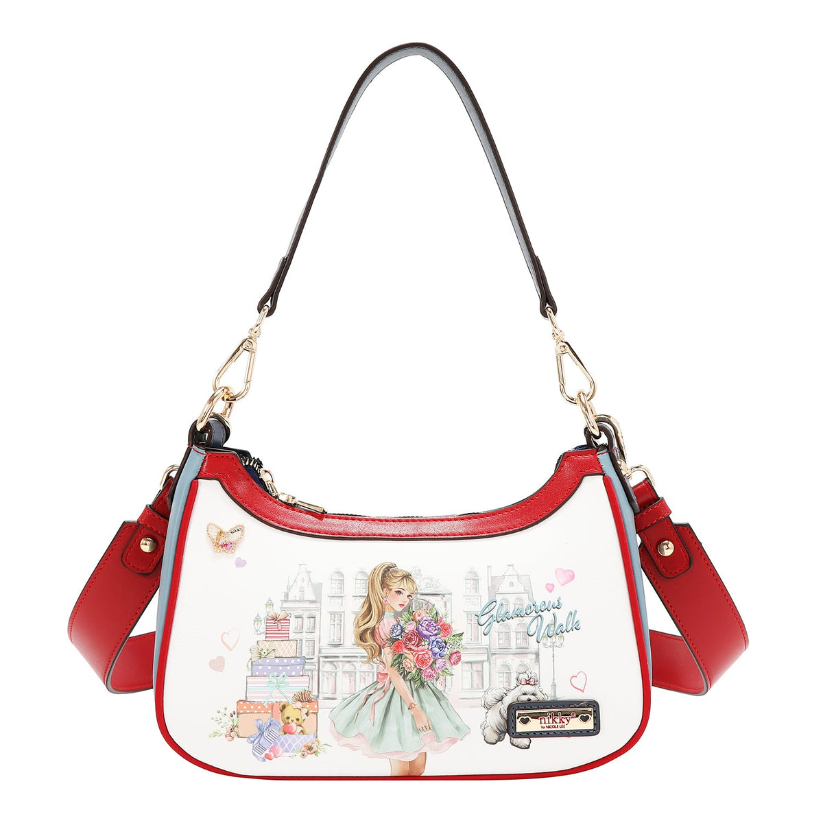 BOLSO DE HOMBRO(GLAMOROUS WALK - BLANCO)