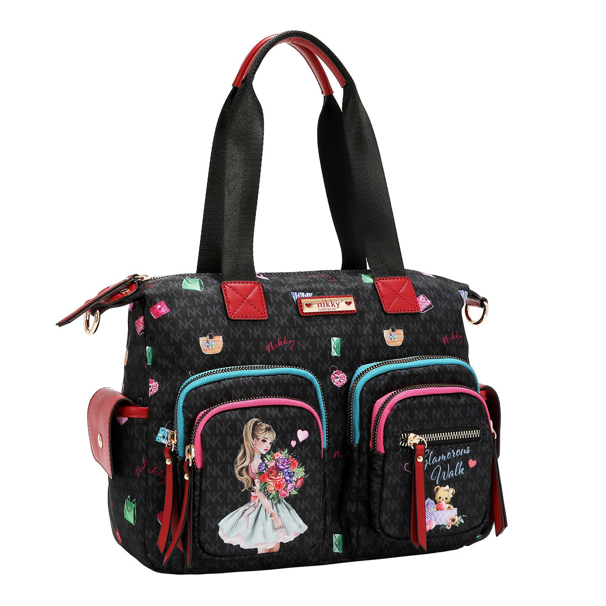 BOLSO TOTE (GLAMOROUS WALK - NEGRO)