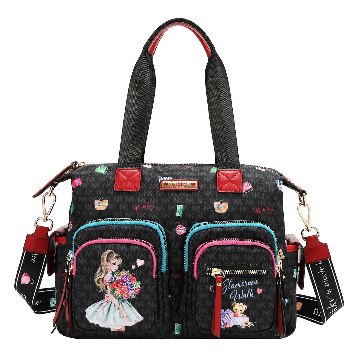 BOLSO TOTE (GLAMOROUS WALK - NEGRO)