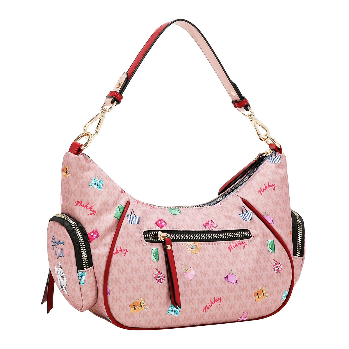 BOLSO DE HOMBRO DE NYLON (GLAMOROUS WALK - ROSA)