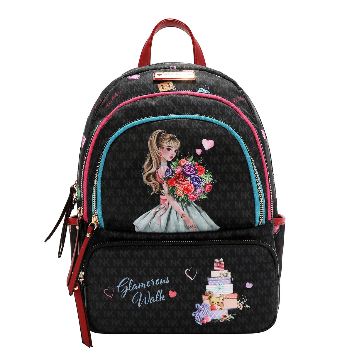 MOCHILA MEDIANA (GLAMOROUS WALK - NEGRO)