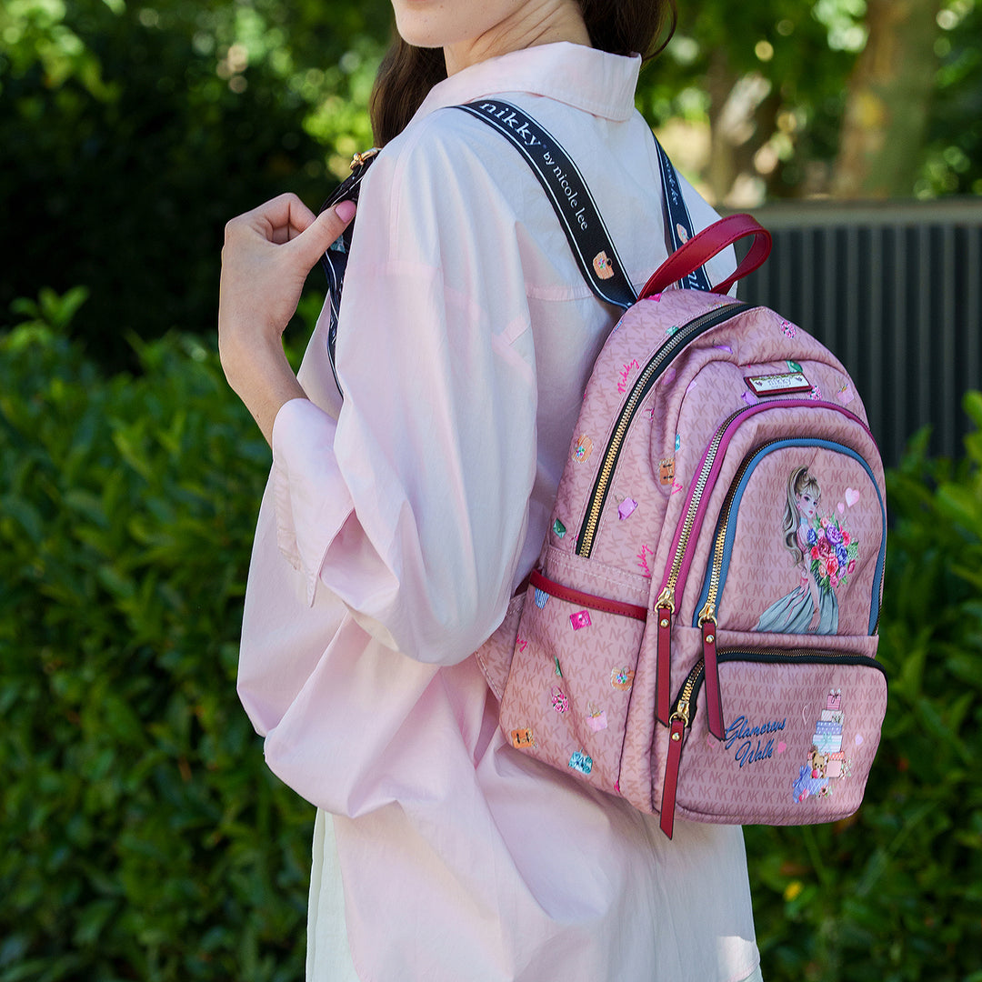 MOCHILA MEDIANA (GLAMOROUS WALK - NEGRO)
