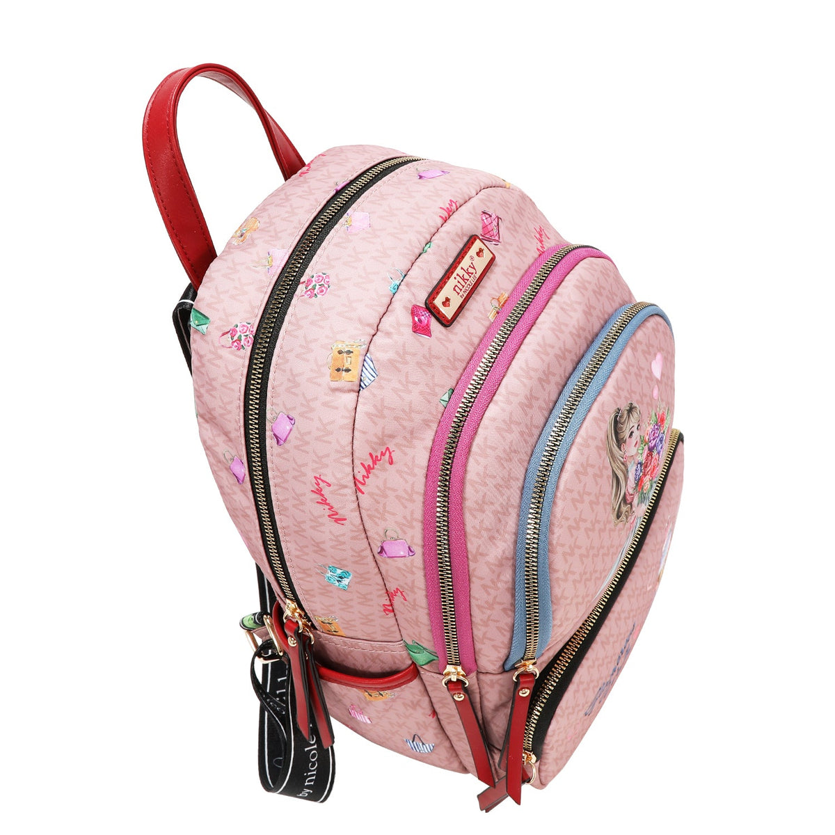 MOCHILA MEDIANA DE NYLON (GLAMOROUS WALK - ROSA)