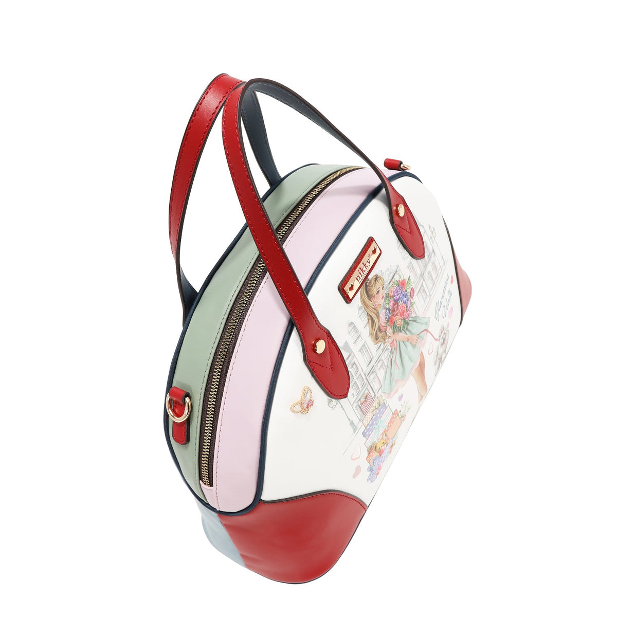 SET 3 PEZZI (BORSA A BORSA, ZAINO MINI, PORTAFOGLIO) (GLAMOROUS WALK - BIANCO)