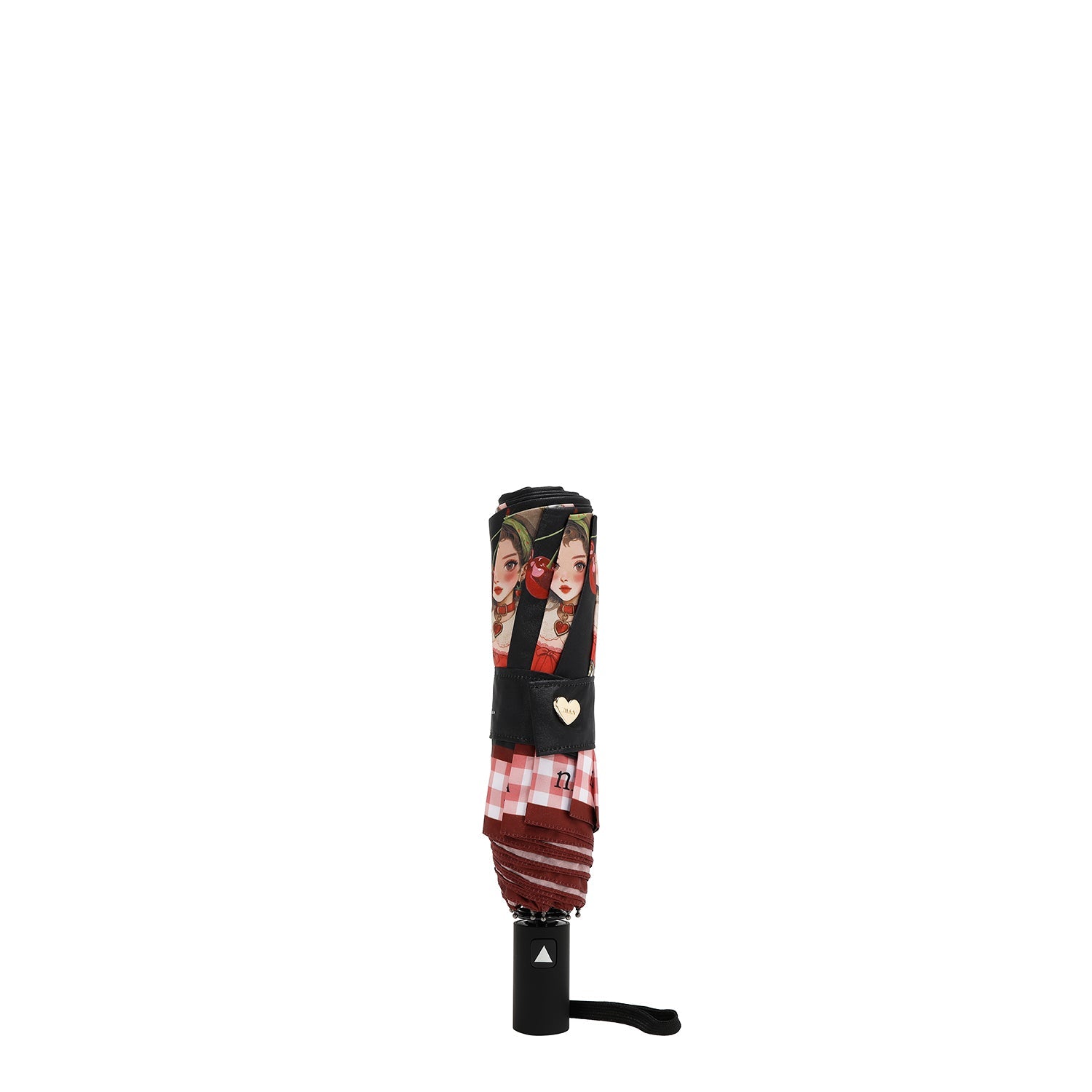 PORTABLE UMBRELLA WITH PRINT (<tc>CHERRY LIPS</tc>-BLACK)