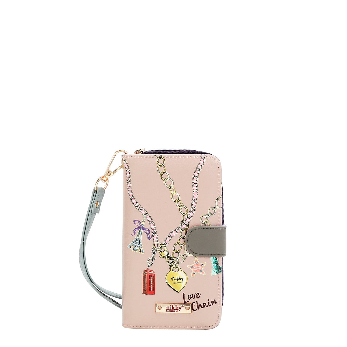 PORTA MOVIL CON CARTERA (LOVE CHAIN)
