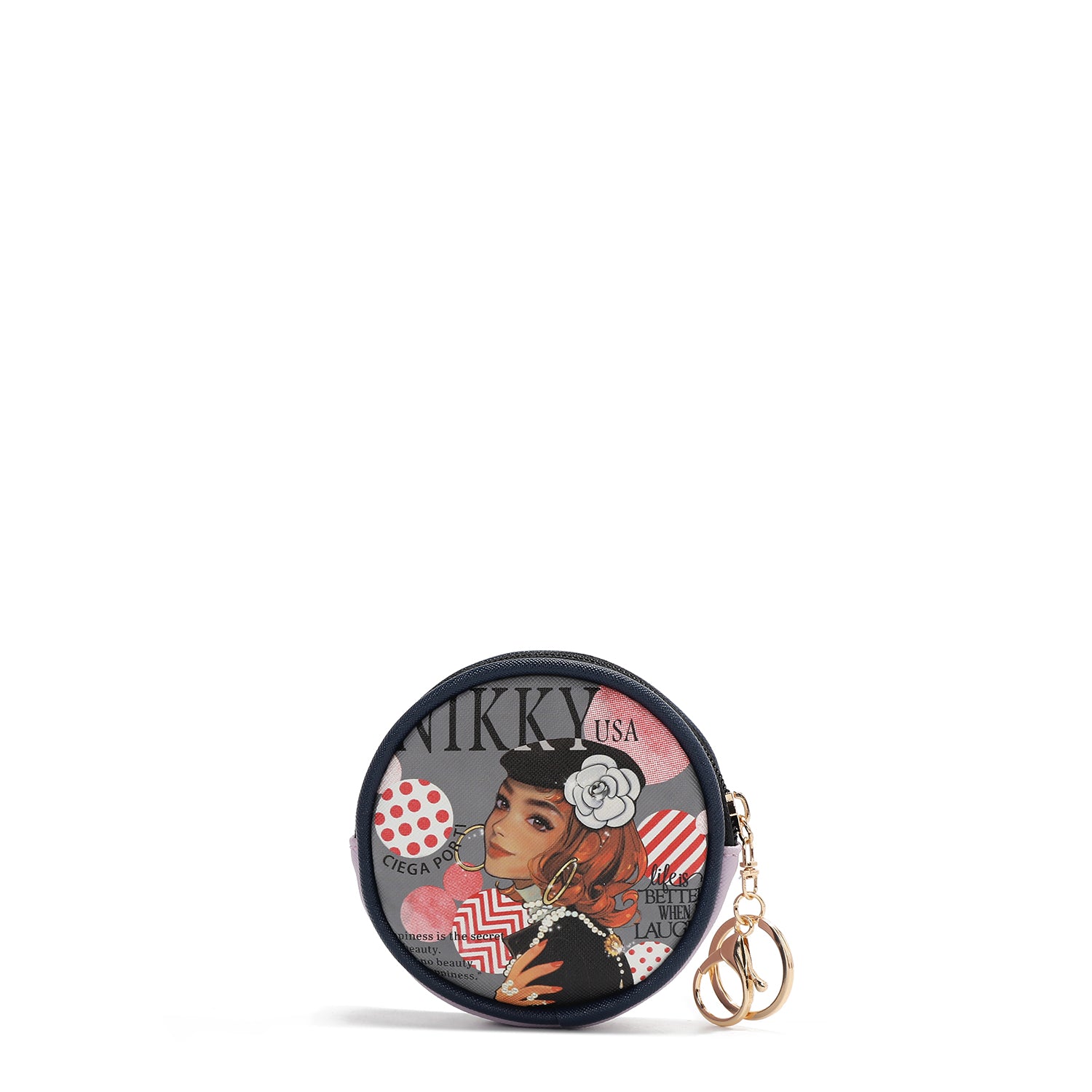 KEYCHAIN ​​WITH ROUND PURSE (<tc>CIEGA POR TI</tc>)