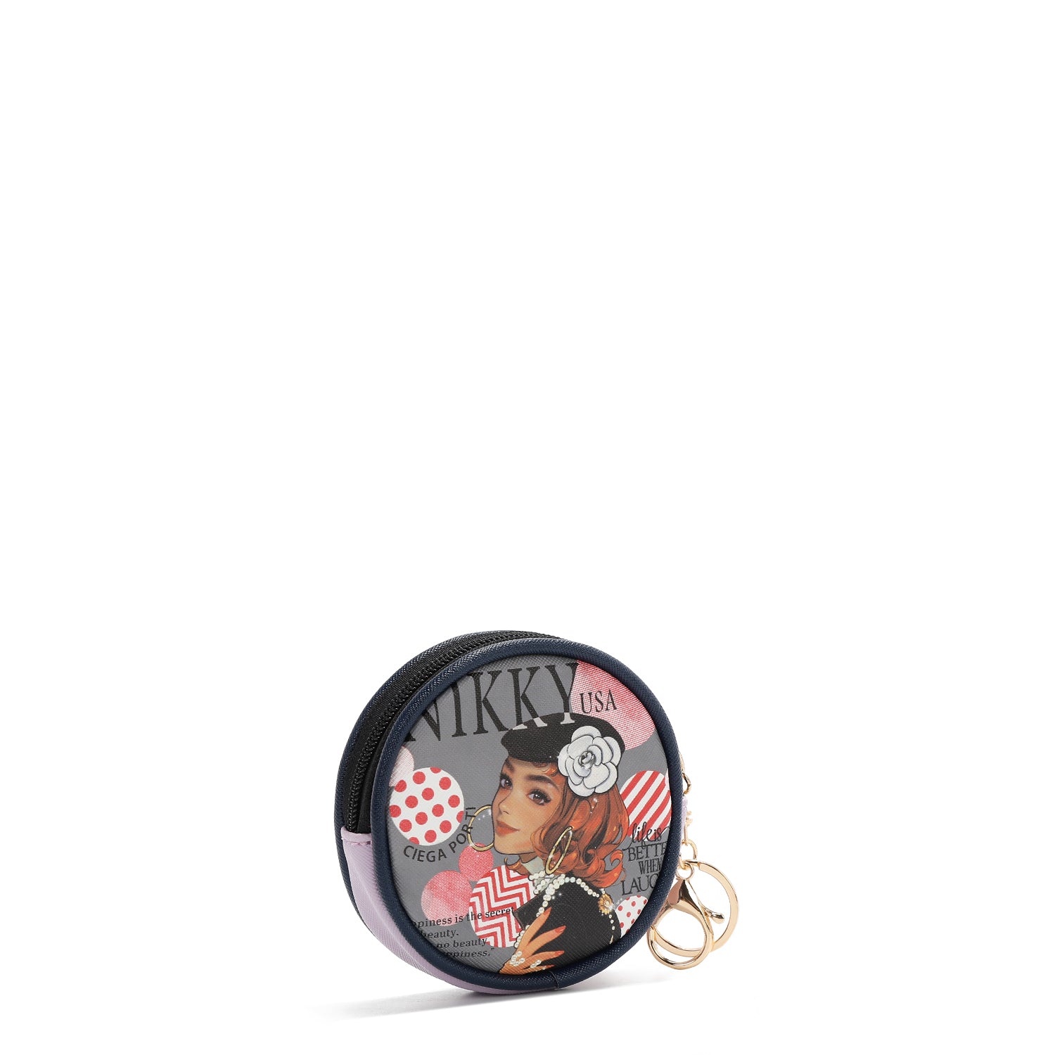 KEYCHAIN ​​WITH ROUND PURSE (<tc>CIEGA POR TI</tc>)