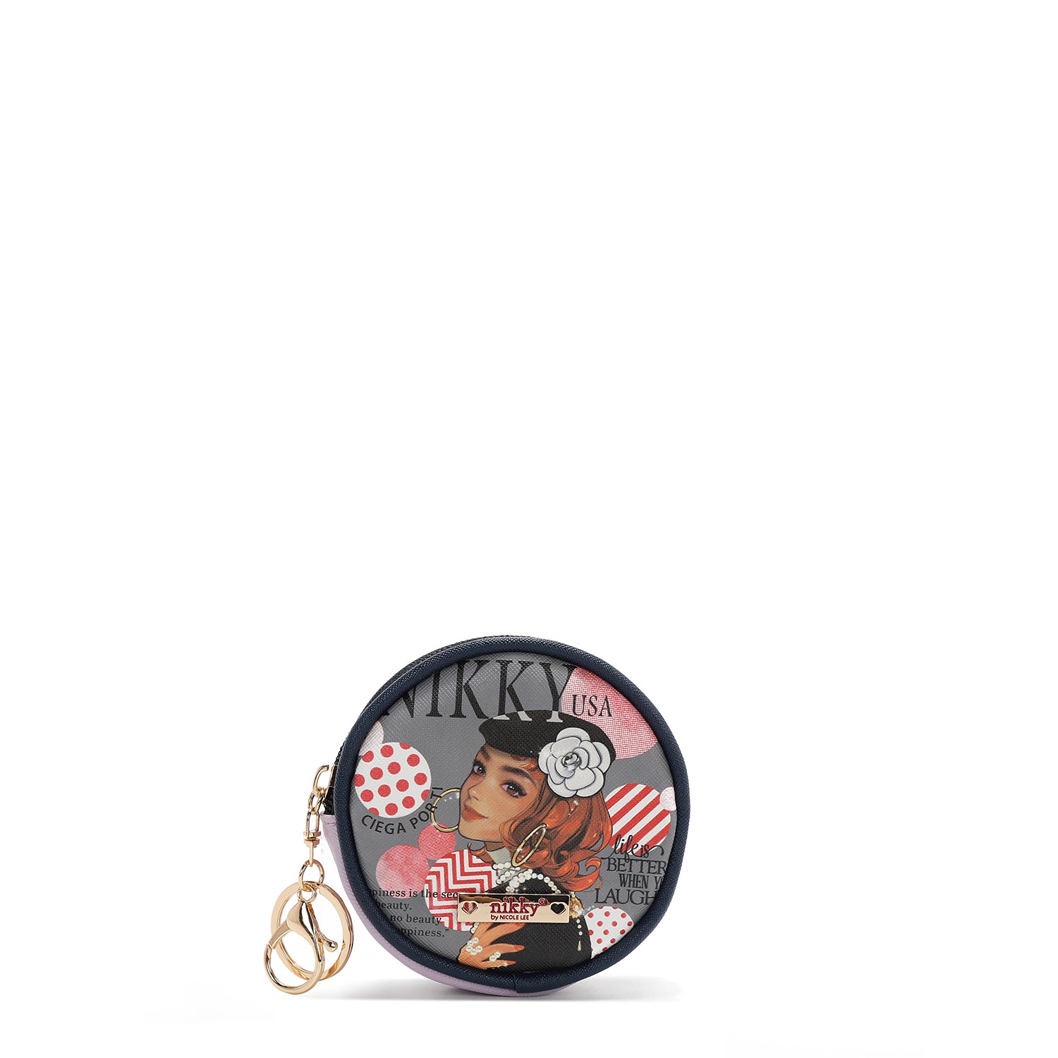 KEYCHAIN ​​WITH ROUND PURSE (<tc>CIEGA POR TI</tc>)