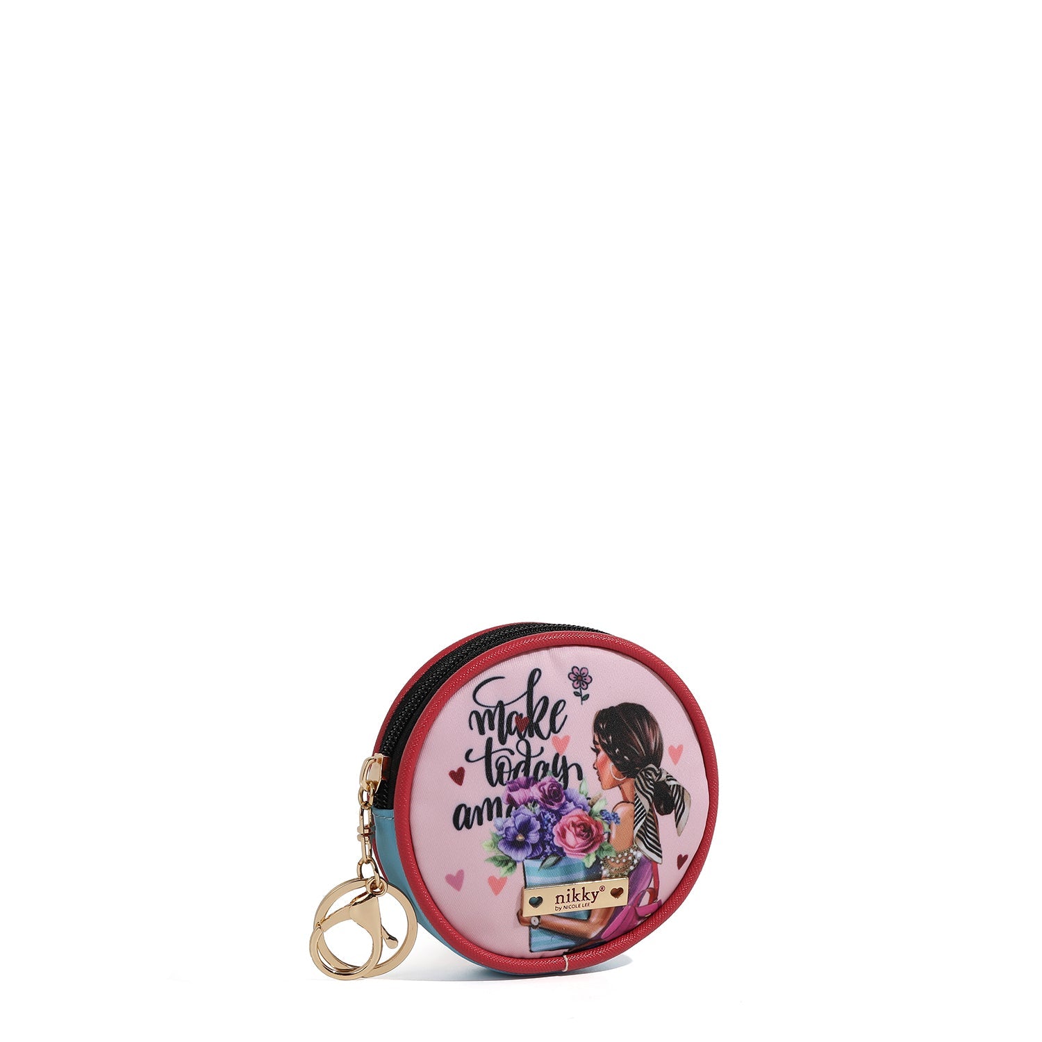 SCHLÜSSELANHÄNGER MIT RUNDER MÜNZTASCHE (<tc>FLOWER DAY</tc>)