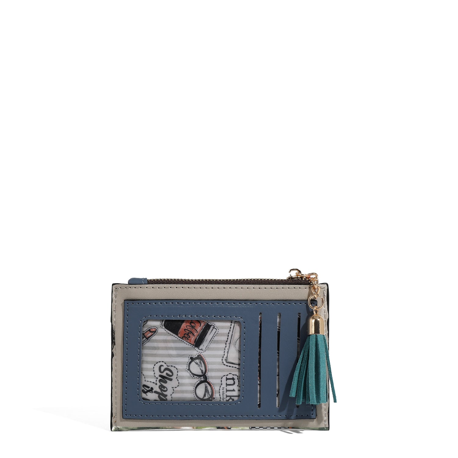 PORTE-CARTES AVEC FERMETURE ÉCLAIR (<tc>I LIVE TO TRAVEL</tc>)