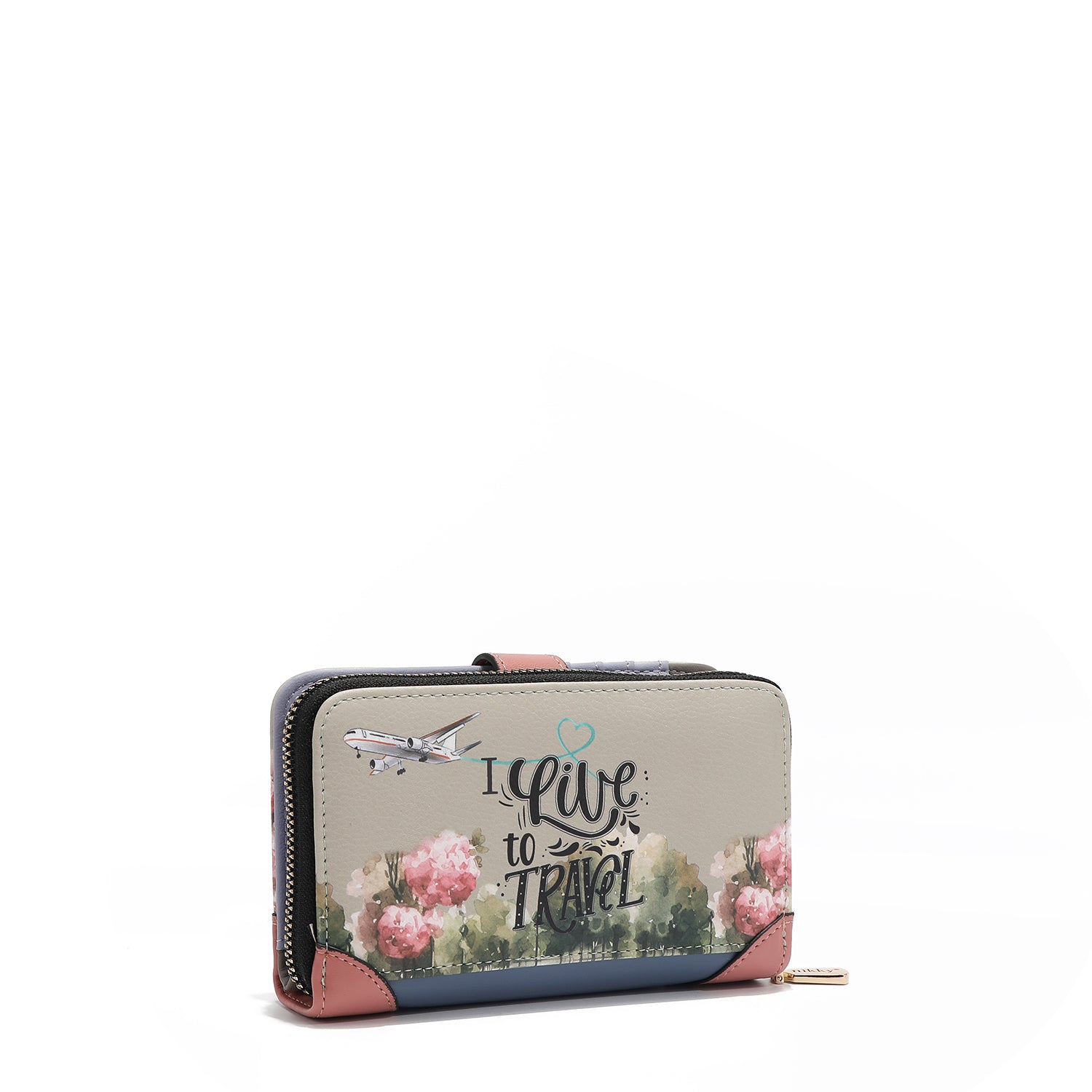 COMPACT WALLET (<tc>I LIVE TO TRAVEL</tc>)